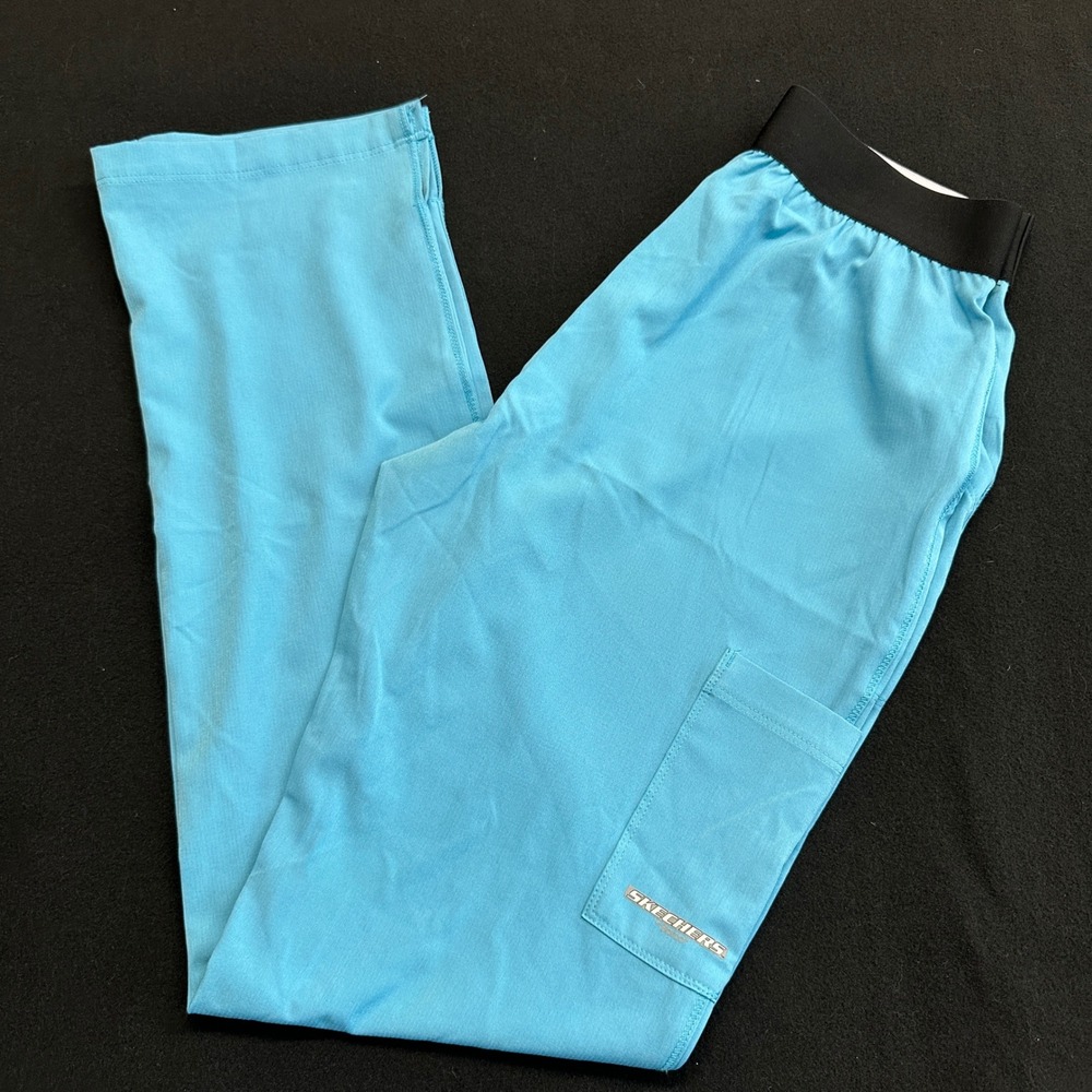 Skechers by Barco Women Blue Scrub Pants Elastic Waist Cargo SK202T Size ST